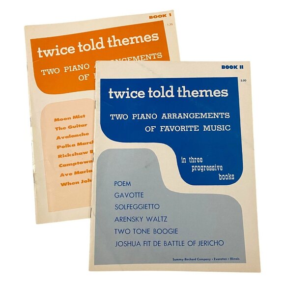 Twice Told Themes Two Piano Arrangements of Favorite Music Book 1 and II Vintage - Picture 1 of 8